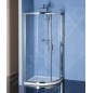 Polysan Easy Line - Paroi de douche quart de cercle, 1000 x 800 mm, aluminium/verre clair EL2915