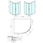 Polysan Easy Line - Paroi de douche quart de cercle, 1000 x 800 mm, aluminium/verre clair EL2915