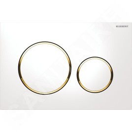 Geberit Sigma20 - Plaque de déclenchement, blanc/ doré 115.882.KK.1