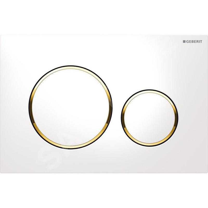 Geberit Sigma20 - Plaque de déclenchement, blanc/ doré 115.882.KK.1