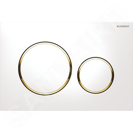 Geberit Sigma20 - Plaque de déclenchement, blanc/ doré 115.882.KK.1