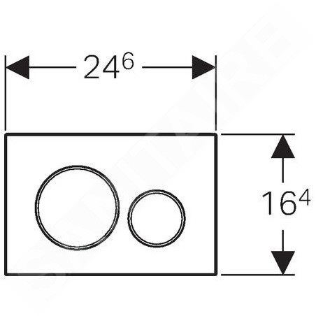 Geberit Sigma20 - Plaque de déclenchement, blanc/ doré 115.882.KK.1