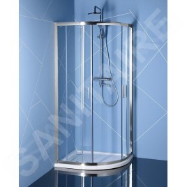 Polysan Easy Line - Paroi de douche quart de cercle, 1000 x 800 mm, aluminium/verre clair EL2915