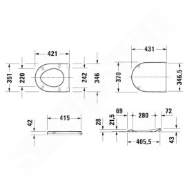 Duravit Starck 3 - Abattant de toilette SoftClose 0063890000