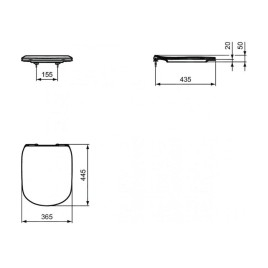 Ideal Standard Tesi - Abattant de toilette ultra plat, softclose, blanc T352701