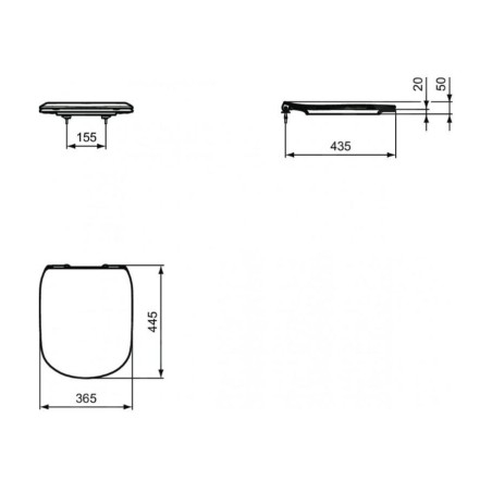 Ideal Standard Tesi - Abattant de toilette ultra plat, softclose, blanc T352701