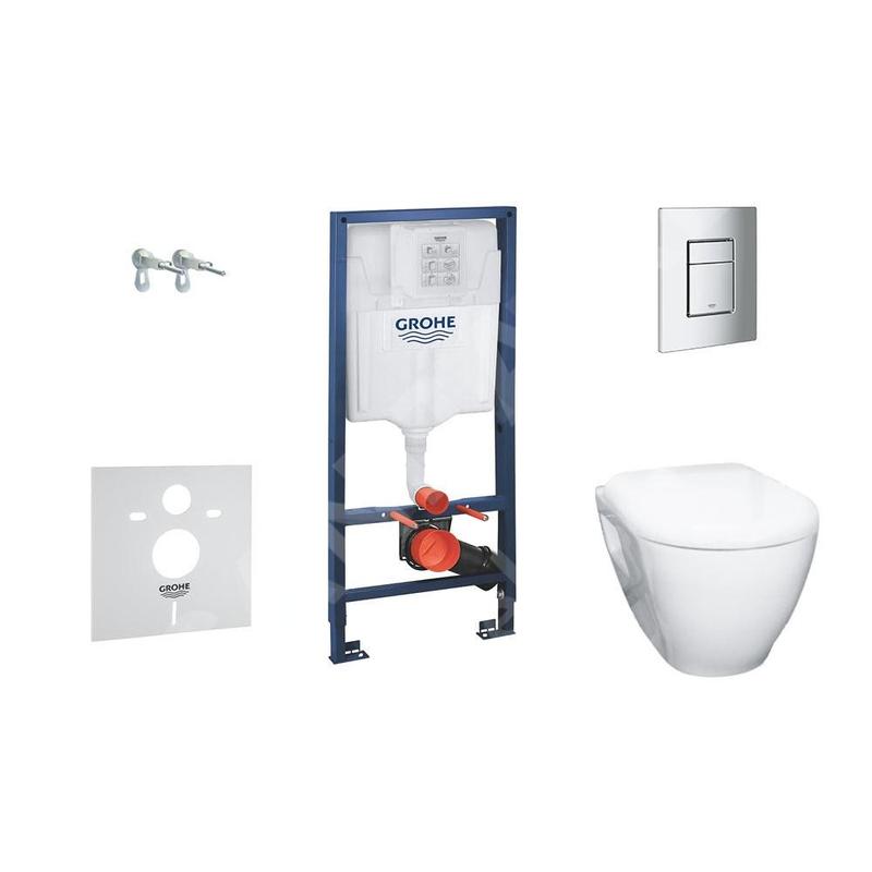 Grohe Solido - Set de bâti-support, cuvette Bau Ceramic avec l'abattant softclose, plaque de déclenchement Skate Cosmopolitan, Grohe Solido - Set de bâti-support, cuvette Bau Ceramic avec l'abattant softclose, plaque de déclenchement Skate Cosmopolitan,