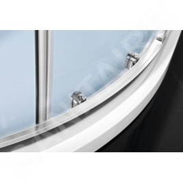 Polysan Easy Line - Paroi de douche quart de cercle, 1000 x 800 mm, aluminium/verre clair EL2915