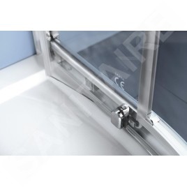 Polysan Easy Line - Paroi de douche quart de cercle, 1000 x 800 mm, aluminium/verre clair EL2915