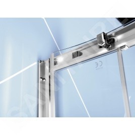 Polysan Easy Line - Paroi de douche quart de cercle, 1000 x 800 mm, aluminium/verre clair EL2915