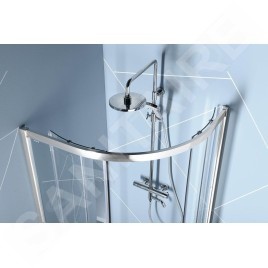 Polysan Easy Line - Paroi de douche quart de cercle, 1000 x 800 mm, aluminium/verre clair EL2915