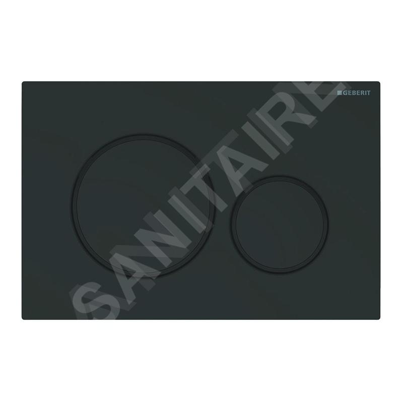 Geberit Sigma20 - Plaque de déclenchement 2 touches, noir mat / bordures noir brillant 115.882.16.1