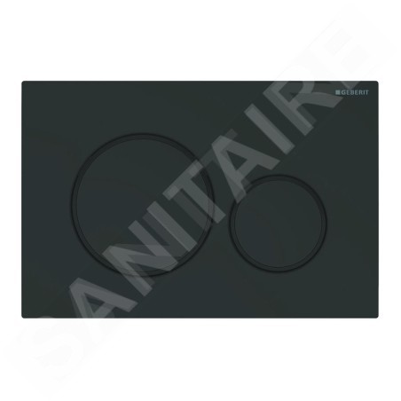 Geberit Sigma20 - Plaque de déclenchement 2 touches, noir mat / bordures noir brillant 115.882.16.1