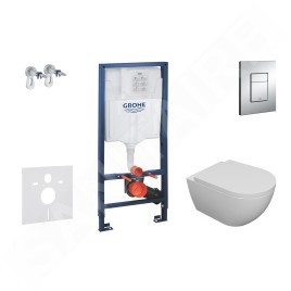 Grohe Rapid SL - Set de bâti-support, cuvette Oudee et abattant softclose, plaque de déclenchement Skate Cosmopolitan, chrome