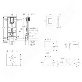Grohe Rapid SL - Set de bâti-support, cuvette Oudee et abattant softclose, plaque de déclenchement Skate Cosmopolitan, chrome