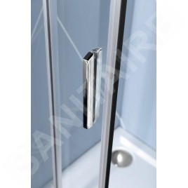 Polysan Easy Line - Paroi de douche quart de cercle, 1000 x 800 mm, aluminium/verre clair EL2915
