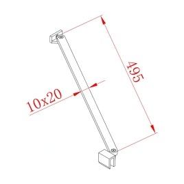 Polysan Modular Shower - Bras de fixation MSBR2, 500 mm, chrome MSBR2