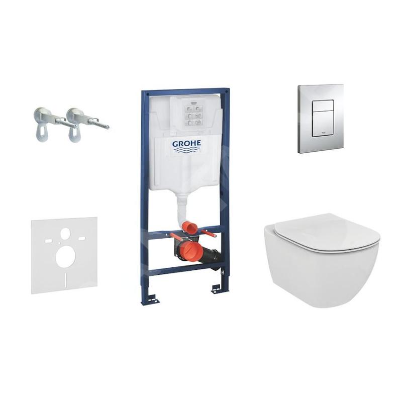 Grohe Rapid SL - Set de bâti-support, cuvette et abattant IdealStandard, plaque de déclenchement Skate Cosmo, Aquablade, Grohe Rapid SL - Set de bâti-support, cuvette et abattant IdealStandard, plaque de déclenchement Skate Cosmo, Aquablade,