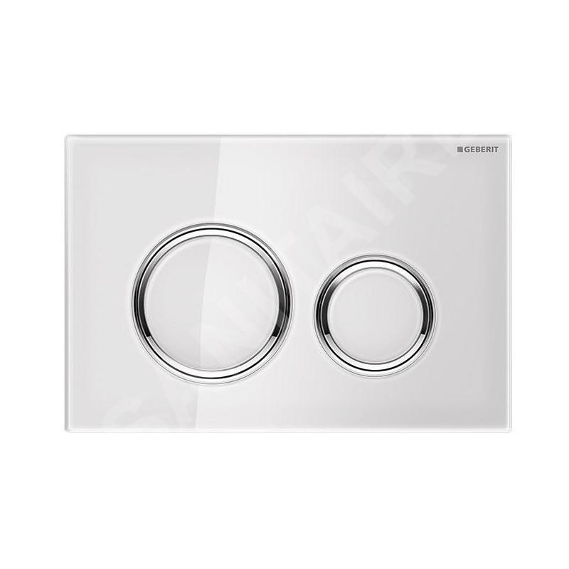 Geberit Sigma21 - Plaque de déclenchement, chrome/verre blanc 115.884.SI.1