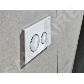 Geberit Sigma21 - Plaque de déclenchement, chrome/verre blanc 115.884.SI.1