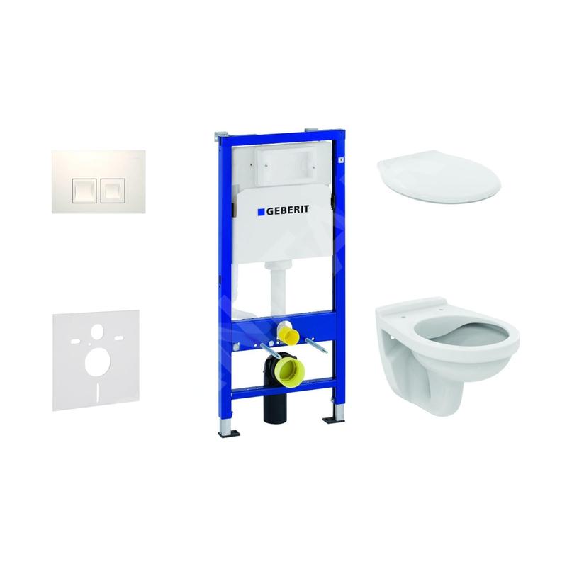 Geberit Duofix - Set d'installation pré-murale, cuvette Alpha avec abattant, plaque de déclenchement Delta35, blanc alpin