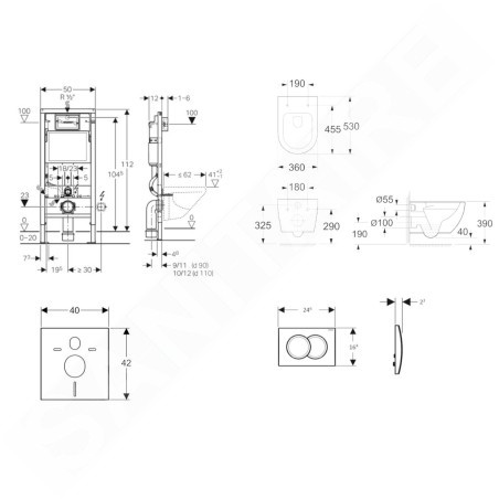 Geberit Duofix - Set de bâti-support, cuvette Oudee et abattant softclose, plaque de déclenchement Delta01, chrome brillant