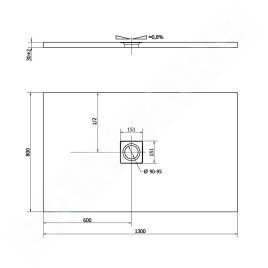 Polysan Flexia - Receveur de douche 1300 x 800 mm, blanc 72899