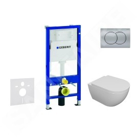 Geberit Duofix - Set de bâti-support, cuvette Oudee et abattant softclose, plaque de déclenchement Delta01, chrome mat