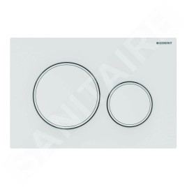 Geberit Sigma20 - Plaque de déclenchement 2 touches, blanc mat / blanc 115.882.01.1