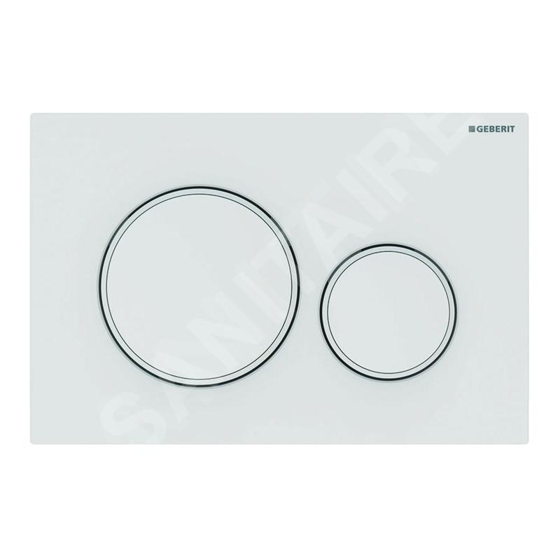 Geberit Sigma20 - Plaque de déclenchement 2 touches, blanc mat / blanc 115.882.01.1