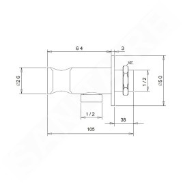 Sapho Douches - Support de douche pour l´installation au meuble, chrome SG204