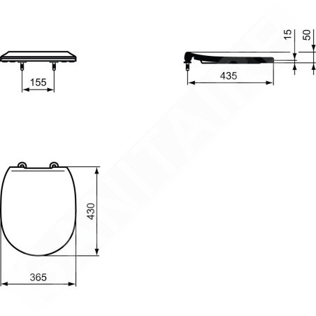 Ideal Standard Connect - Abattant WC, Softclose, blanc E772401
