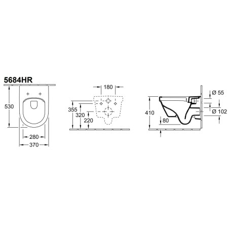 Villeroy & Boch Architectura - WC suspendu, abattant SoftClose, Rimless, avec CeramicPlus, blanc alpin 5684HRR1
