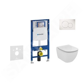 Geberit Duofix - Bâti-support avec cuvette, abattant Ideal Standard Tesi, plaque Sigma01, blanc alpin 111.300.00.5 NF1