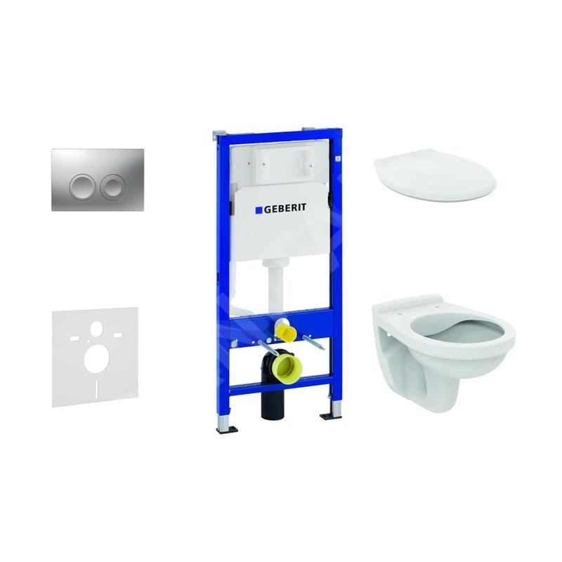 Geberit Duofix - Set d'installation pré-murale, cuvette Alpha avec abattant, plaque de déclenchement Delta21, chrome mat Geberit Duofix - Set d'installation pré-murale, cuvette Alpha avec abattant, plaque de déclenchement Delta21, chrome mat