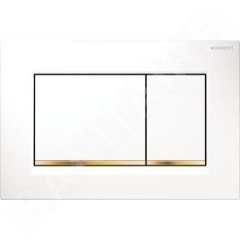 Geberit Sigma30 - Plaque de déclenchement Sigma30, blanc/ doré 115.883.KK.1