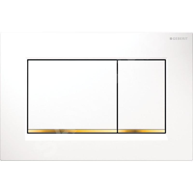 Geberit Sigma30 - Plaque de déclenchement Sigma30, blanc/ doré 115.883.KK.1