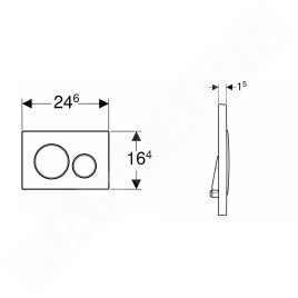 Geberit Sigma20 - Plaque de déclenchement, noir mat/chrome 115.882.14.1