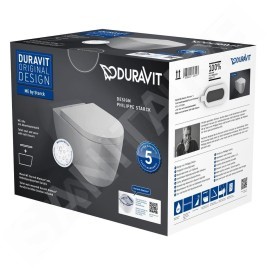 Duravit ME by Starck - WC suspendu avec abattant SoftClose, Rimless, avec WonderGliss, blanc 45290900A11