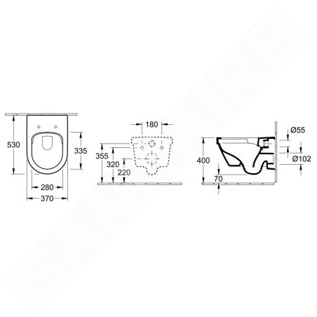 Villeroy & Boch Architectura - WC suspendu avec abattant SoftClosing, DirectFlush, blanc alpin 4694HR01