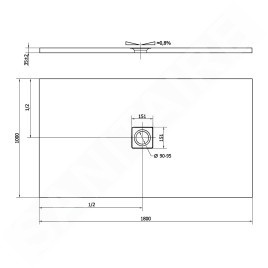 Polysan Flexia - Receveur de douche 1800 x 1000 mm, blanc 72917