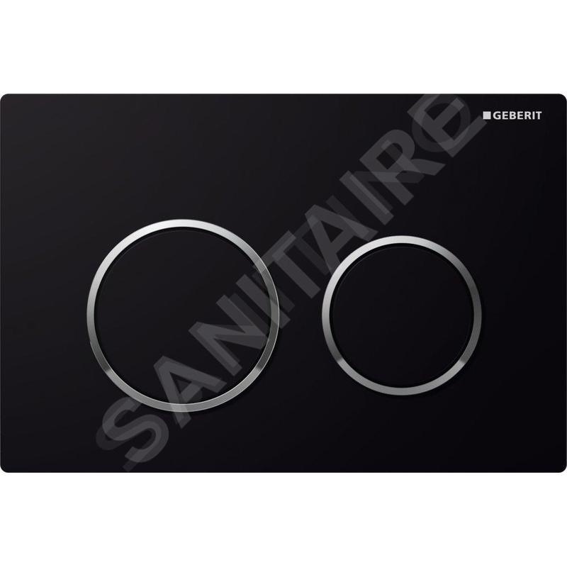 Geberit Omega20 - Plaque de déclenchement OMEGA20, noir/chrome brillant 115.085.KM.1