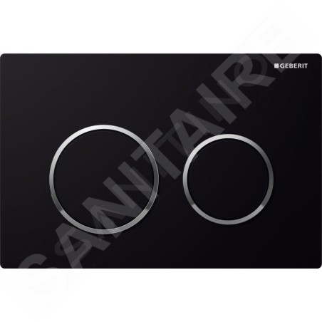 Geberit Omega20 - Plaque de déclenchement OMEGA20, noir/chrome brillant 115.085.KM.1