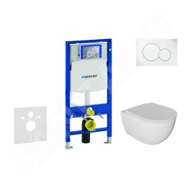 Geberit Duofix - Set de bâti-support, cuvette Oudee et abattant softclose, plaque de déclenchement Sigma01, blanc alpin