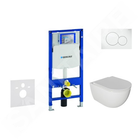 Geberit Duofix - Set de bâti-support, cuvette Oudee et abattant softclose, plaque de déclenchement Sigma01, blanc alpin