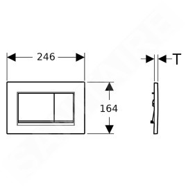 Geberit Sigma30 - Plaque de déclenchement 2 touches, blanc / blanc mat 115.883.11.1