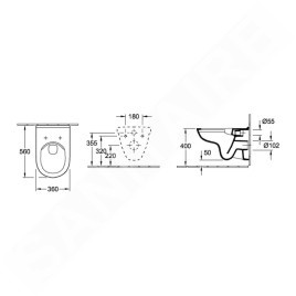 Villeroy & Boch O.novo - WC suspendu avec abattant SoftClosing, DirectFlush, blanc alpin 5660HR01