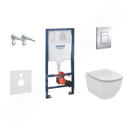 Grohe Rapid SL - Bâti-support pour WC suspendu + cuvette et abattant Ideal Standard Tesi 38528SET-KF