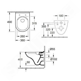 Villeroy & Boch O.novo - Cuvette de WC suspendue compacte avec abattant SoftClosing, DirectFlush, blanc alpin 5688HR01