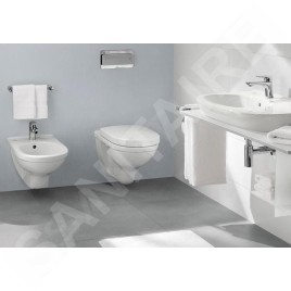 Villeroy & Boch O.novo - Cuvette de WC suspendue compacte avec abattant SoftClosing, DirectFlush, blanc alpin 5688HR01